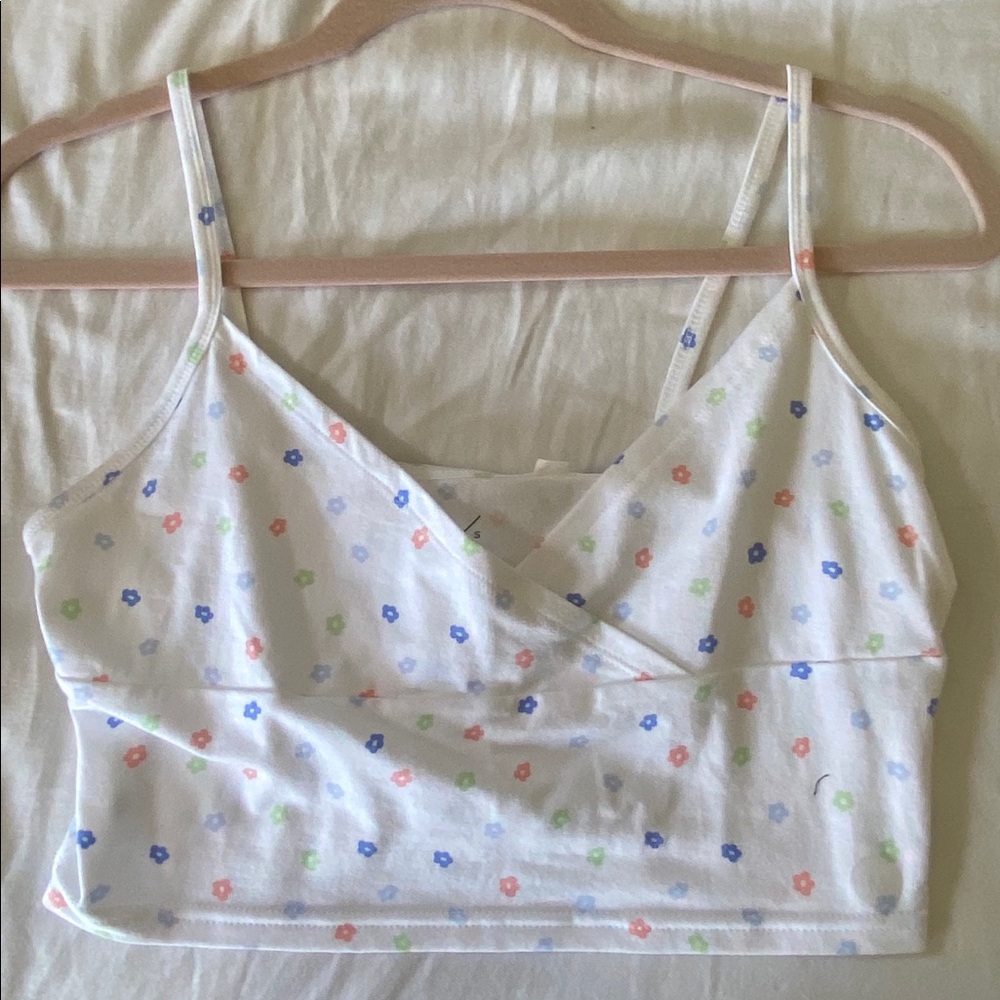 white floral tank